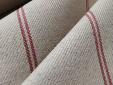2.2 mtrs Laura Ashley SOFT FURNISHING UPHOLSTERY FABRIC REMNANT TWIN STRIPE RED