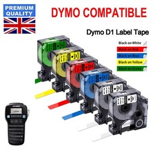 DYMO D1 LABEL TAPE 12MM BLACK BLUE RED YELLOW GREEN GOLD SILVER CLEAR