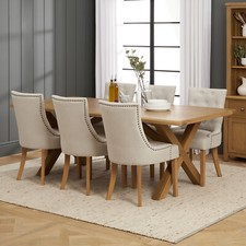 Dining table with - dining, linen