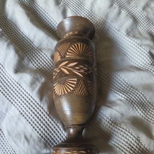 Wood vase hand - wood,
