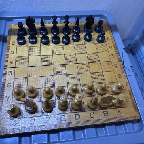 Vintage handmade wooden chess - handmade,