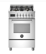 Bertazzoni  60cm Dual Fuel Gas/electric Range, 4 Burner – Stainless Steel