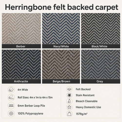 Herringbone berber carpet - herringbone,