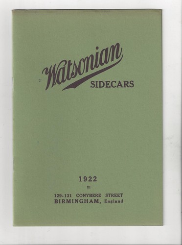 Watsonian 1922 sidecars - watsonian, all