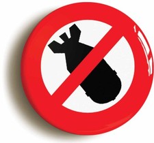 ANTI WAR PEACE BADGE BUTTON PIN (Size is 1inch/25mm diameter) BAN THE BOMB CND 