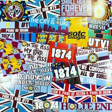 100 x Aston Villa Stickers inspired by Park Shirt Scarf Badge Flag 1982 UTV 