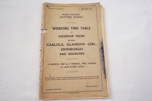 1967 working railway timetable - 1967,