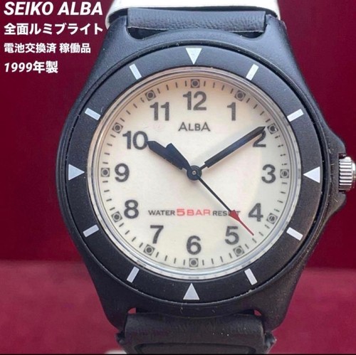 Seiko alba quartz watch black - watch,