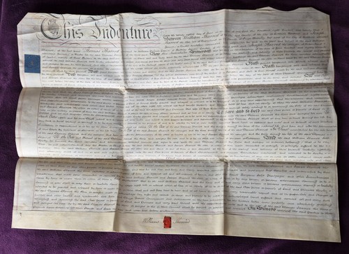 1823 vellum indenture - vellum,