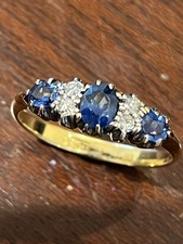 Antique 18ct gold sapphire and