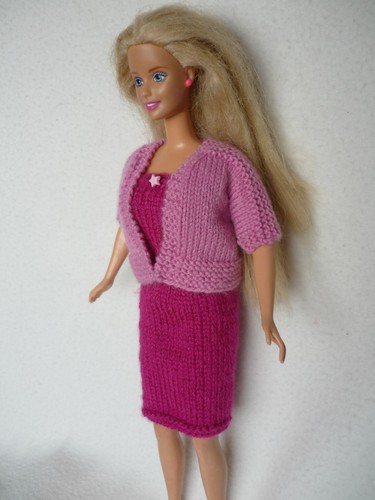 Hand knitted barbie dress - hand,