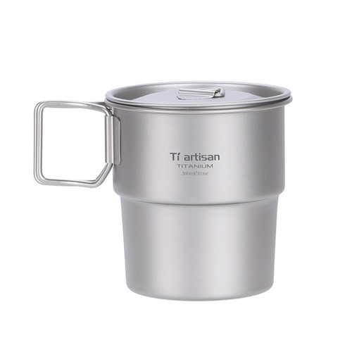 Titanium coffee cup - cup, lid