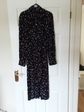 smart M&S navy with red & white accent shirtwaister dress size 14 regular