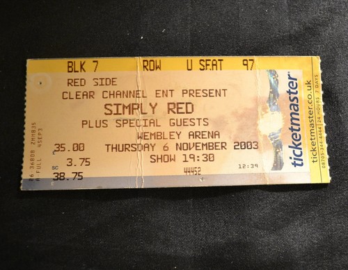 Old concert ticket simply red - old,