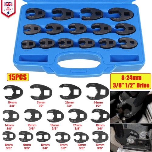 15x crowfoot wrench set - set, metric