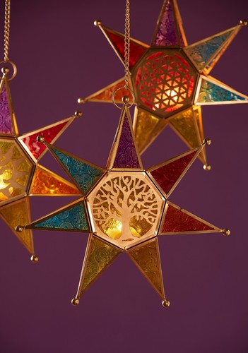 Multicoloured hanging star - multicoloured,