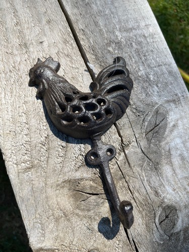 Cockerel coat hook rustic - coat,