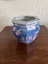 Lovely Chinese Hexagonal Ceramic Plant Pot