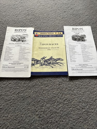 Ripon race cards from 1992 - cards,