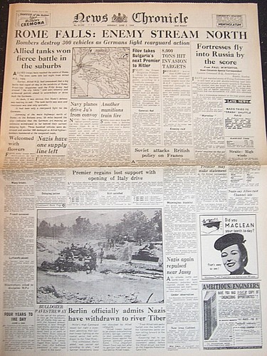 Ww2 newspaper rome - newspaper, italy