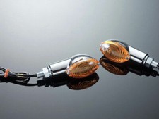 Highway Hawk Turnsignal Set Medium Cat eye Chrome 68-5061 Pair BC2387 - T