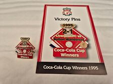 DANBURY MINT LIVERPOOL FC VICTORY PIN BADGE 1995 COCA COLA CUP WINNERS V BOLTON