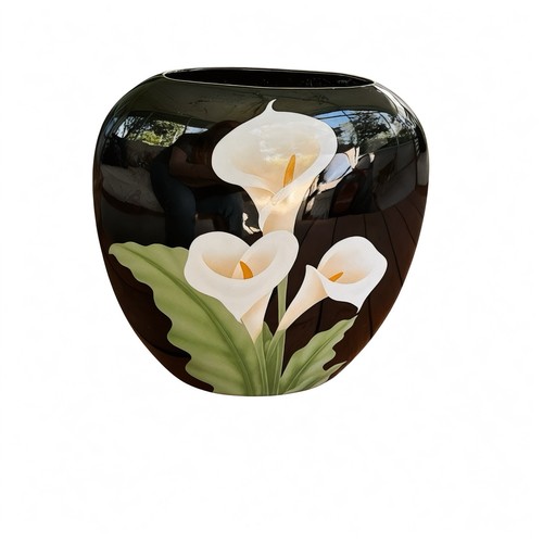 Otagiri black calla lily vase - black,