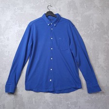 Denham Shirt Men's Large Slim Fit  Blue Collared Long Sleeve Casual Button-Down