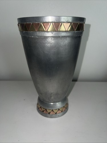 Art deco aluminium vase - aluminium,