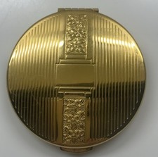 VINTAGE KIGU GOLD TONE POWDER COMPACT IN EXCELLENT  CONDITION