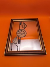 Handmade Charles Rennie Macintosh Wall Mirror Glasgow Scotland Yellow Rose Lead 