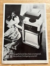 Vintage 1978 Tabu Perfume Fragrance Original Advert Advertising