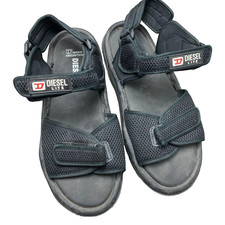 Diesel Sandals Men's 15 Black Adjustable Shoes Hook Loop Shock Absorption Hiking