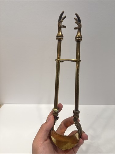 Vintage brass fireplace log - vintage,