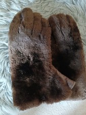 VINTAGE 1950's GENTS MOTORCYCLE GAUNTLET GLOVES BEAVERLAMB LEATHER & SHEEPSKIN