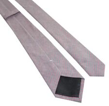 EXCELLENT MENS TIE | Skinny Retro Blue Coral Regimental Stripes Cotton Necktie