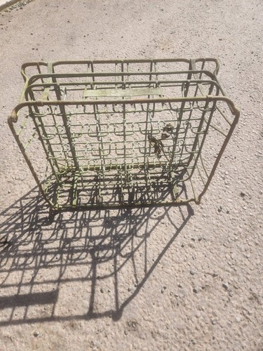 Vintage metal milk crate - vintage,