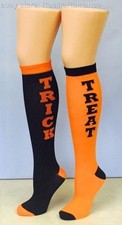 Trick Treat Knee High Socks Novelty Pub Golf Fancy Dress Scary Halloween Party