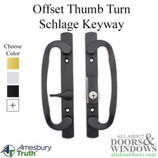 Legacy Glass Sliding Door Handle Set Keyed with Offset Thumbturn Schlage Keyway