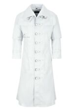 Pirate Captain Coat Full Length Overcoat White Costume Movie Coat Real Leather