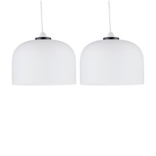 Set of 2 Frosted Glass & Black
