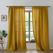Linen curtain  Mustard Color