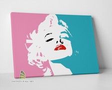 MARILYN MONROE Pink Teal Canvas Art Wall Art Picture Print Fashion Decor -D161