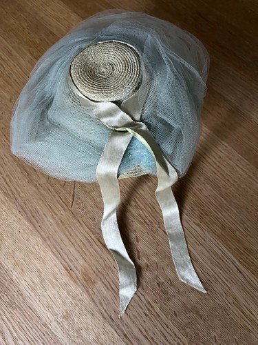 Antique straw and net doll - and, hat