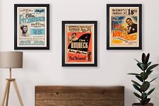 Set of 3 Vintage Jazz Concert Poster Prints / Framed Wall Art / Jazz Wall Art