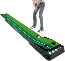 Golf Green Putting Trainer (3 Balls Free) 2 Holes Ball Grass Mat 3m -FOR AUCTION