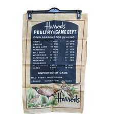 Vintage/New No Tags Harrods Food Hall Poultry & Game Dept Irish Linen Tea Towel