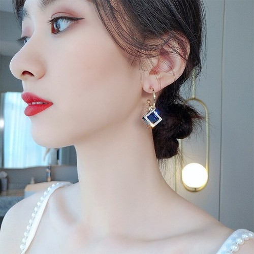 Blue crystal drop dangle - blue,