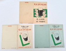 Collection of 3 Guinness Whist Score Cards, c1960s