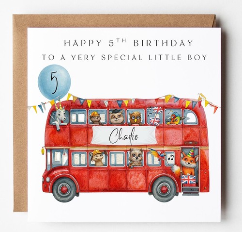 Little boy bus - bus, birthday